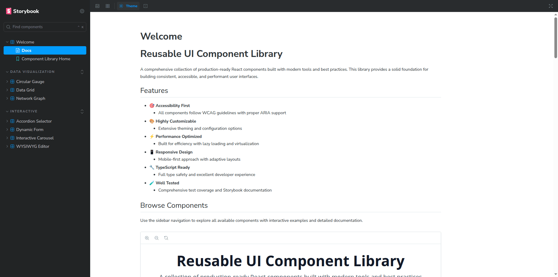 Reusable UI Components Library